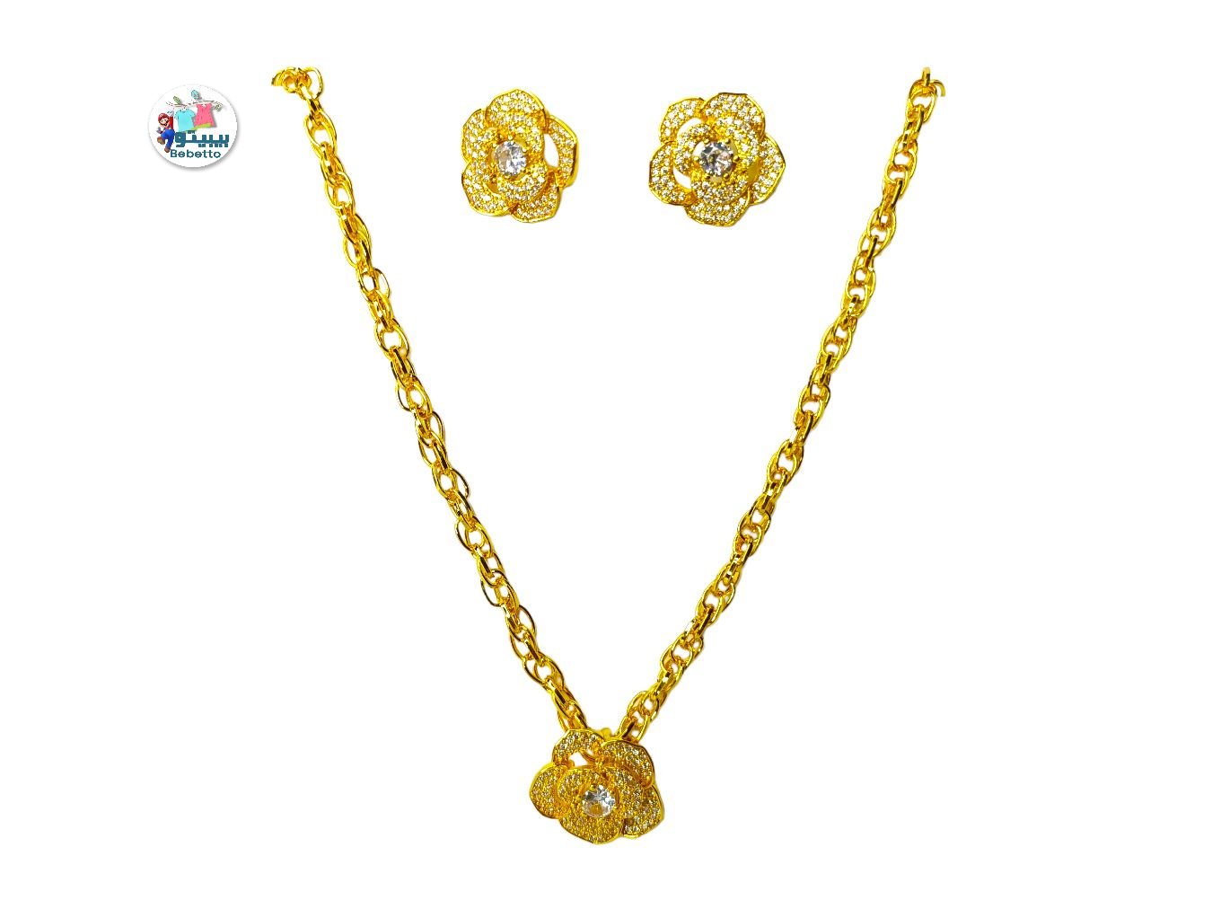 Gold Color Jewelry Sets Cute Necklace Earrings for girls & woman -C25 \ D939204 - Image 1