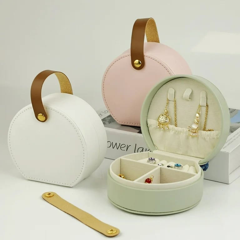 Solid Color Storage Box Portable Bag Earrings Ring Travel Jewelry Box Children Jewelry Box -Z4 \ F507110 - Image 7