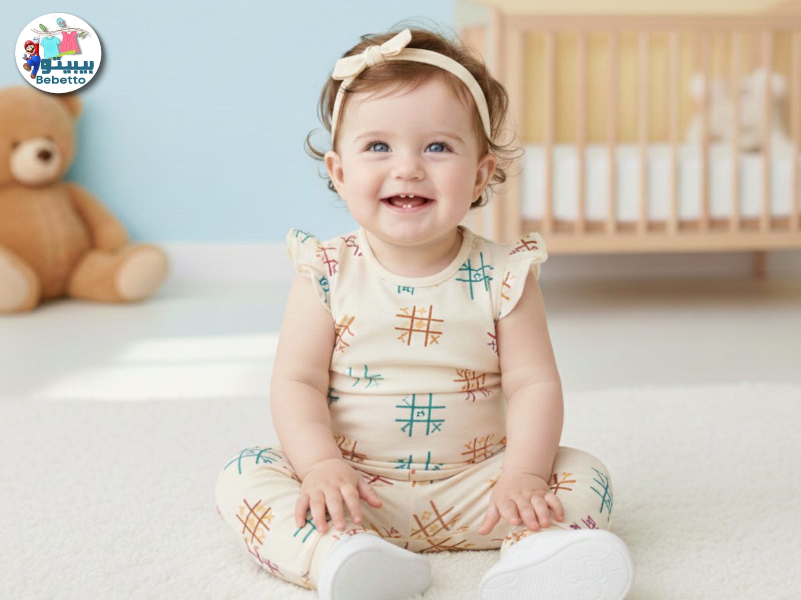 Baby girls romper and pant set 750D \ F1213646 - Image 1