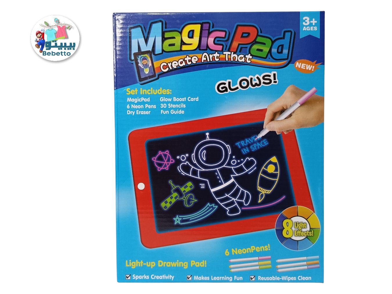 3D Magic Pad Led Writing Tablet Kids Glow in the Dark Led Fluorescent Drawing Board for Children -D4 \ F0213105 - Image 2