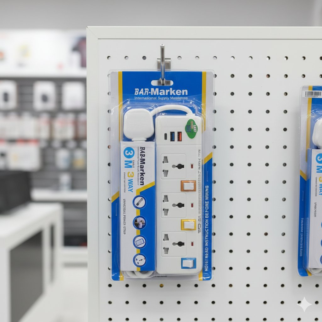 Marken 4-Way Universal Power Strip with Surge Protection J41 \ F1212225 - Image 1