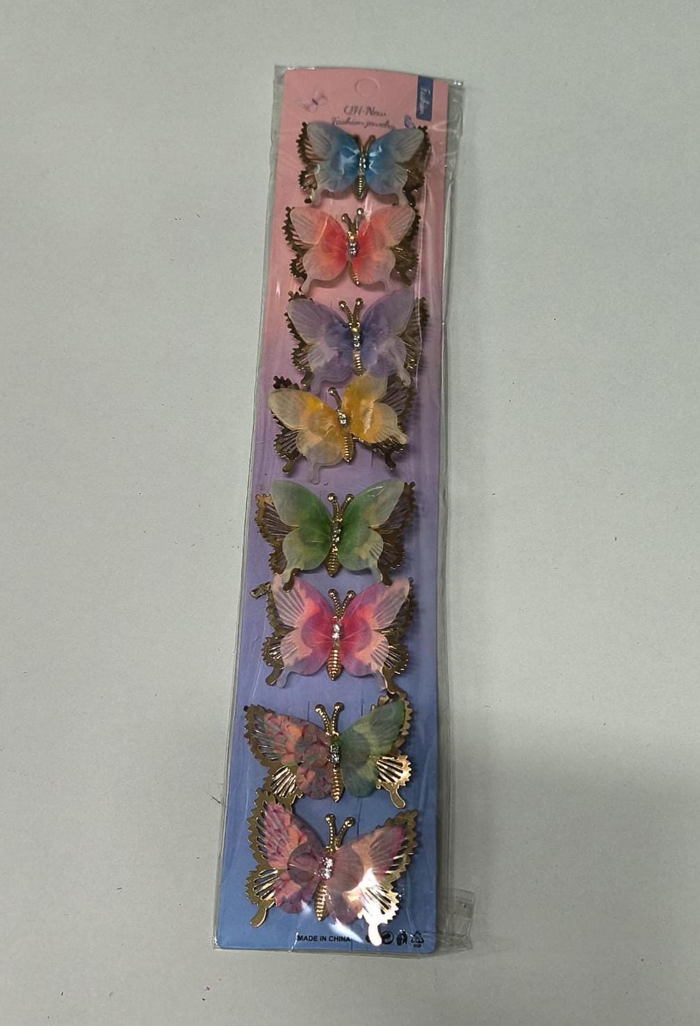 multi-colored butterfly hair clips D5 \ G020786 - Image 1