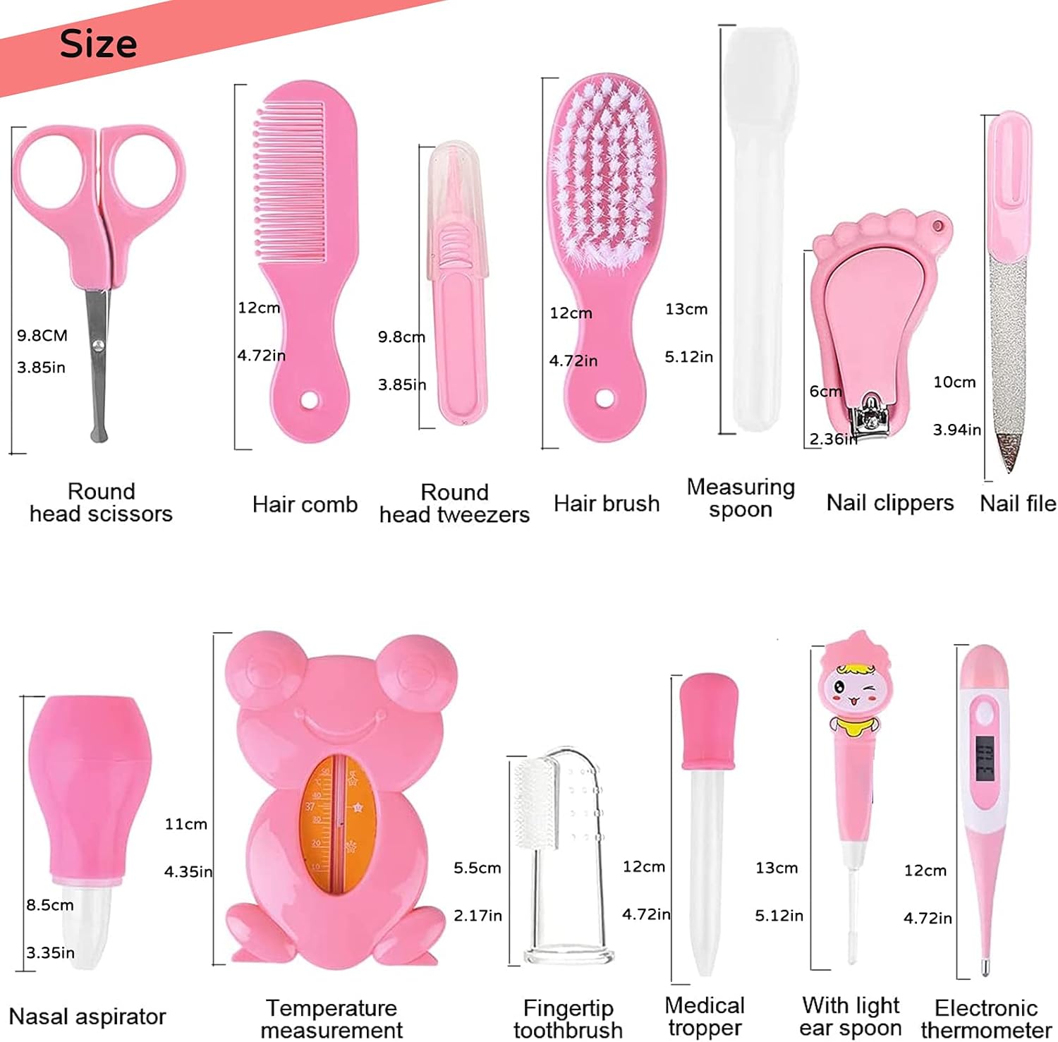 Baby Care Set 13Piece Nail Care Set Baby Care Accessories Baby First Equipment Newborn Includes Thermometer Nasal Aspirator Comb Nail Scissors -B18 \ D12291005 - Image 9