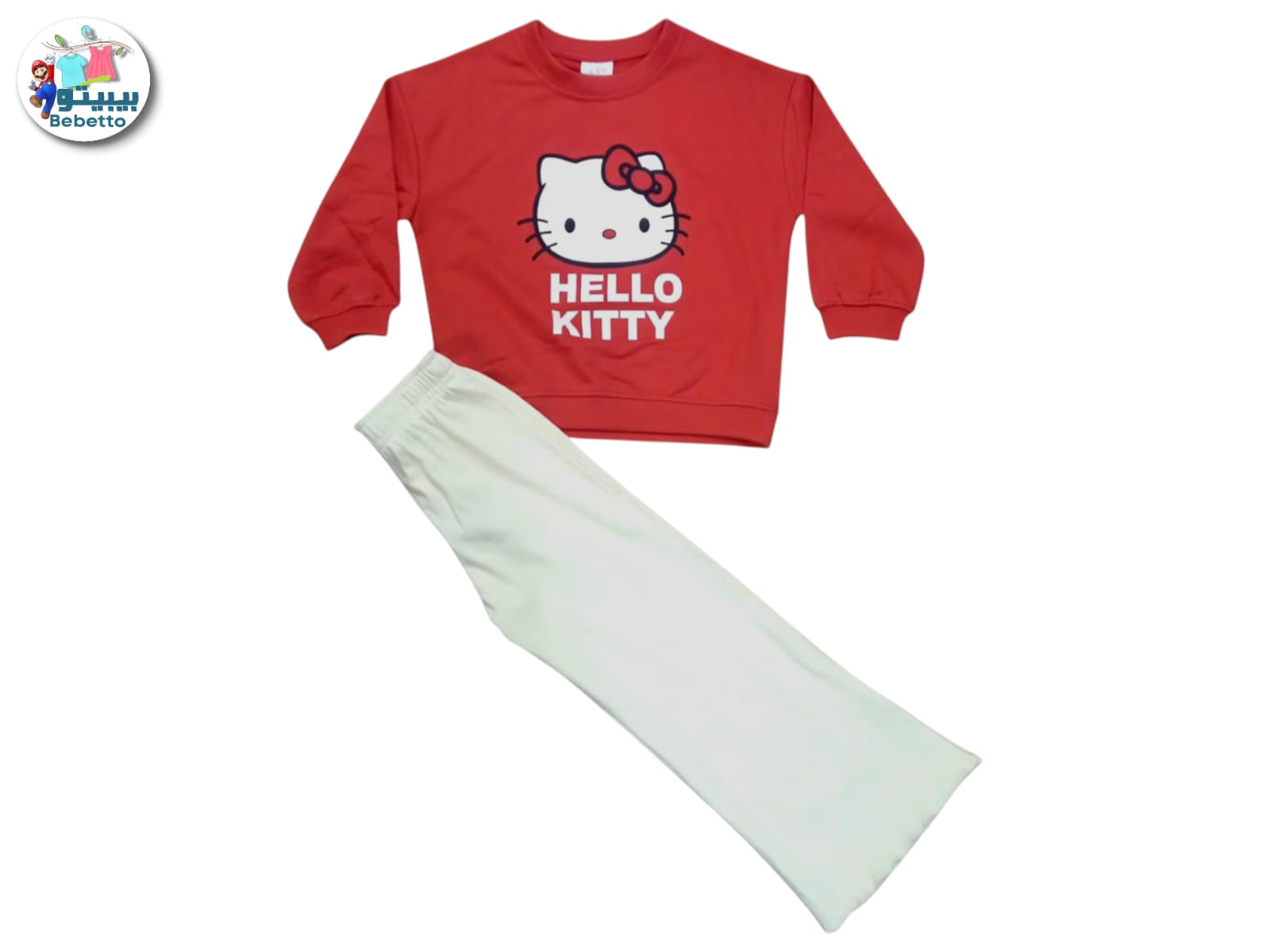 Red and Cream pant Hello Kitty sweatshirt and pants set 1750E \ F1235538 - Image 1