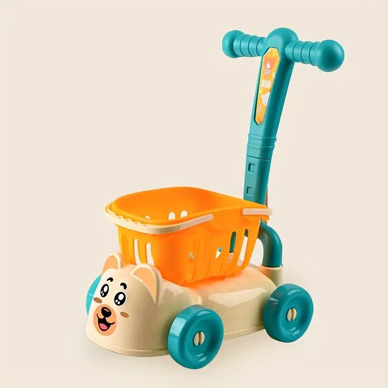  Kids' Mini Supermarket Shopping Cart, Baby Push Cart, Fruits Vegetables Cutting Game -C28 \ E543661 - Image 3