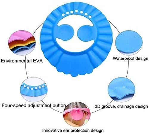  Hency Enterprises Safe Soft Bathing Baby Shower Cap Wash Hair Children Baby Eye Ear Protector Adjustable Leaves Shape Bathing Shower/Shamoo Cap (Multicolor) -D8 \ 8011005 - Image 5