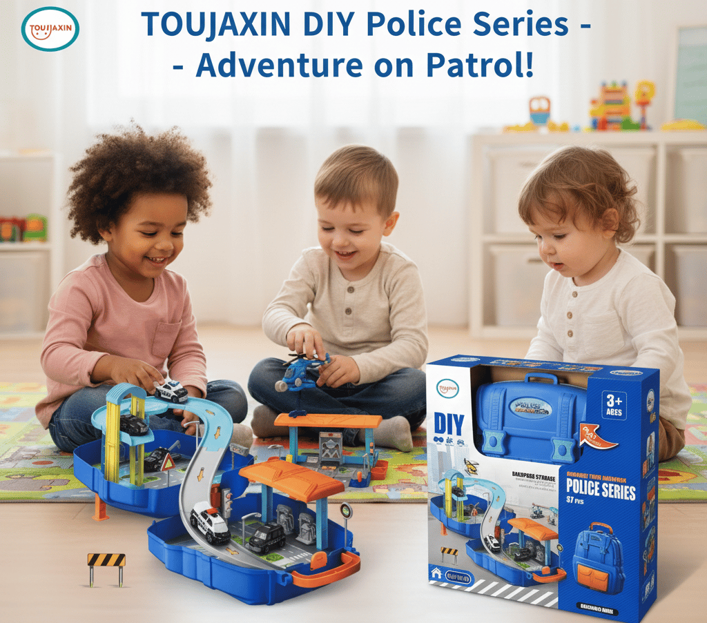 TOUJAXIN DIY Police Series Adventure on Patrol! 2-in-1 vehicle backpack and track playset F22 \ F1229279 - Image 1
