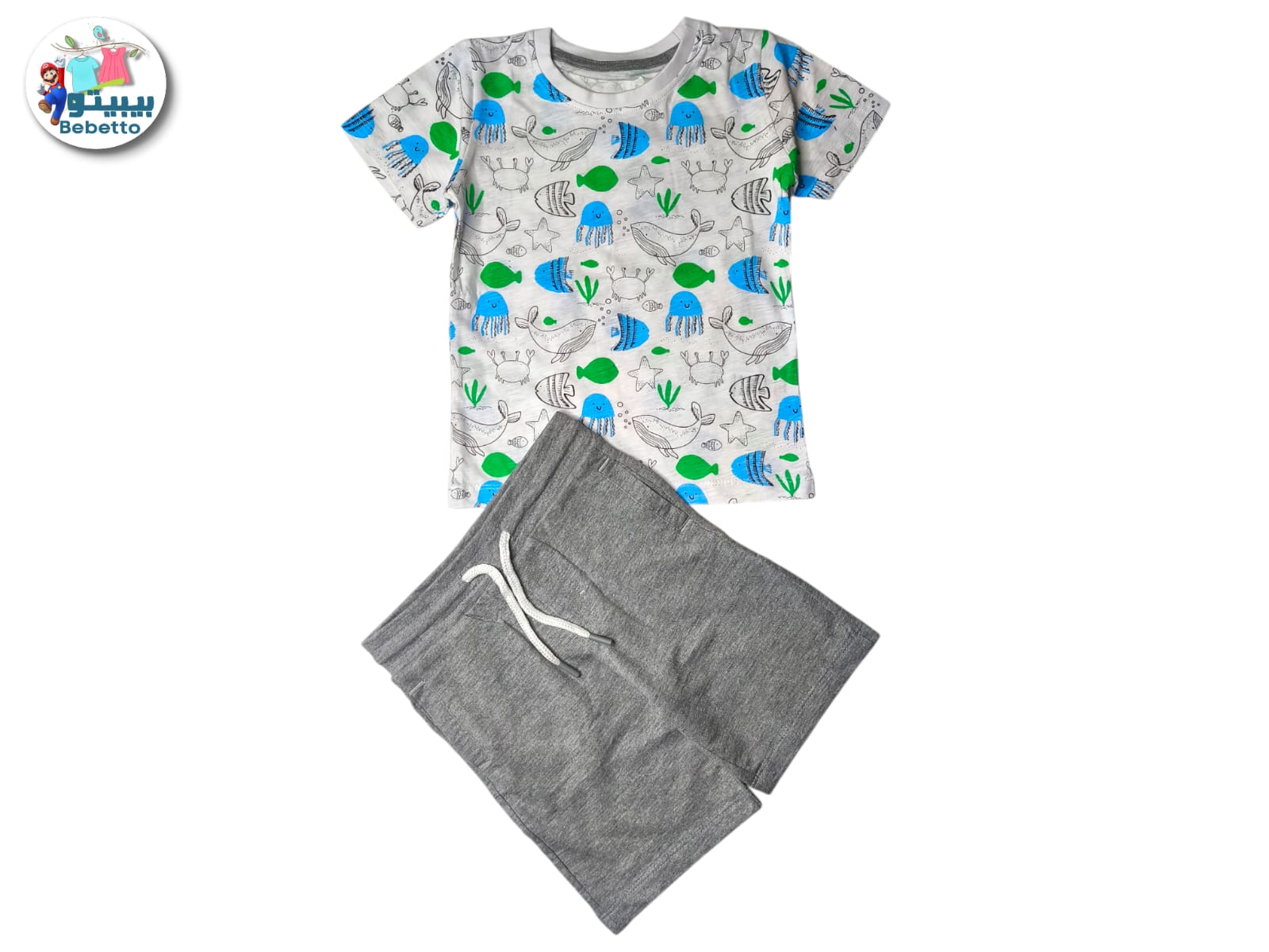 2-Piece Short Sleeve T-Shirt & Shorts Set 150C \ F1114463 - صورة 1