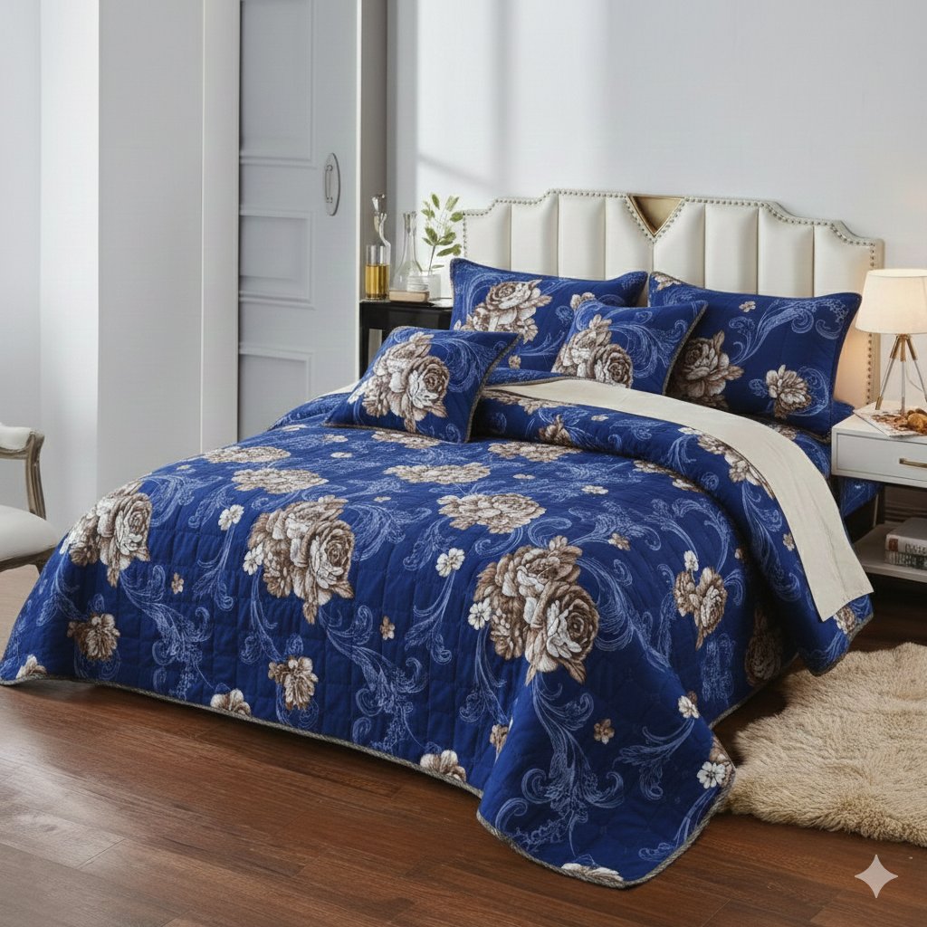 Floral patterned quilt bedspread set Z54 \ F1254584 - Image 3