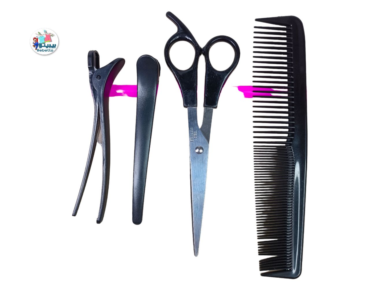 Hair Trimming Tools ,Two Salon Clips,Scissors & Comb A14 \ E508741 - Image 1