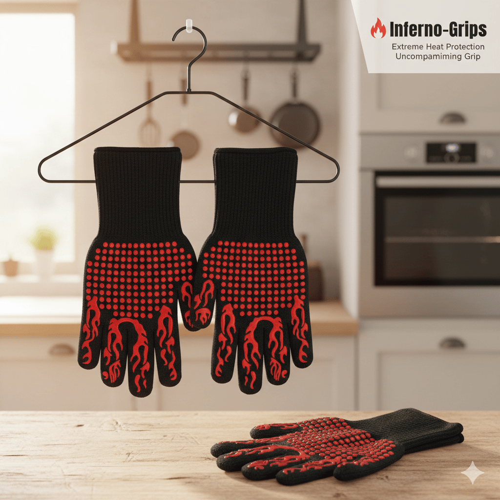 Inferno-Grips Extreme Heat Protection gloves, also known as BBQ or oven mitts 1750C \ 6914660412339 - Image 1