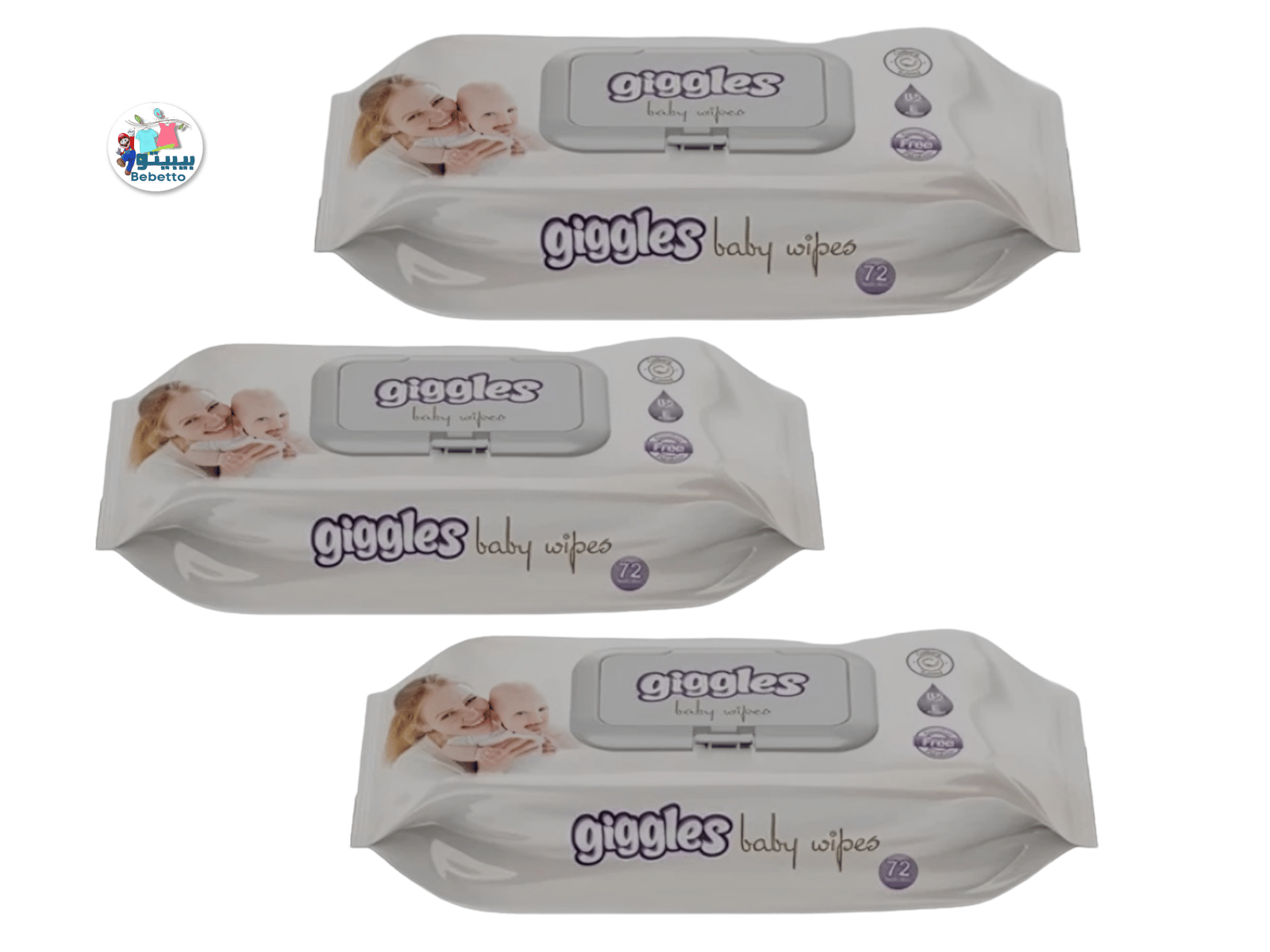 Giggles Baby Wet wipes bulk lot cartoon - 3 Packs - 72 sheets per pack - scented baby wet wipes F34 \ 8680131200573 - Image 2