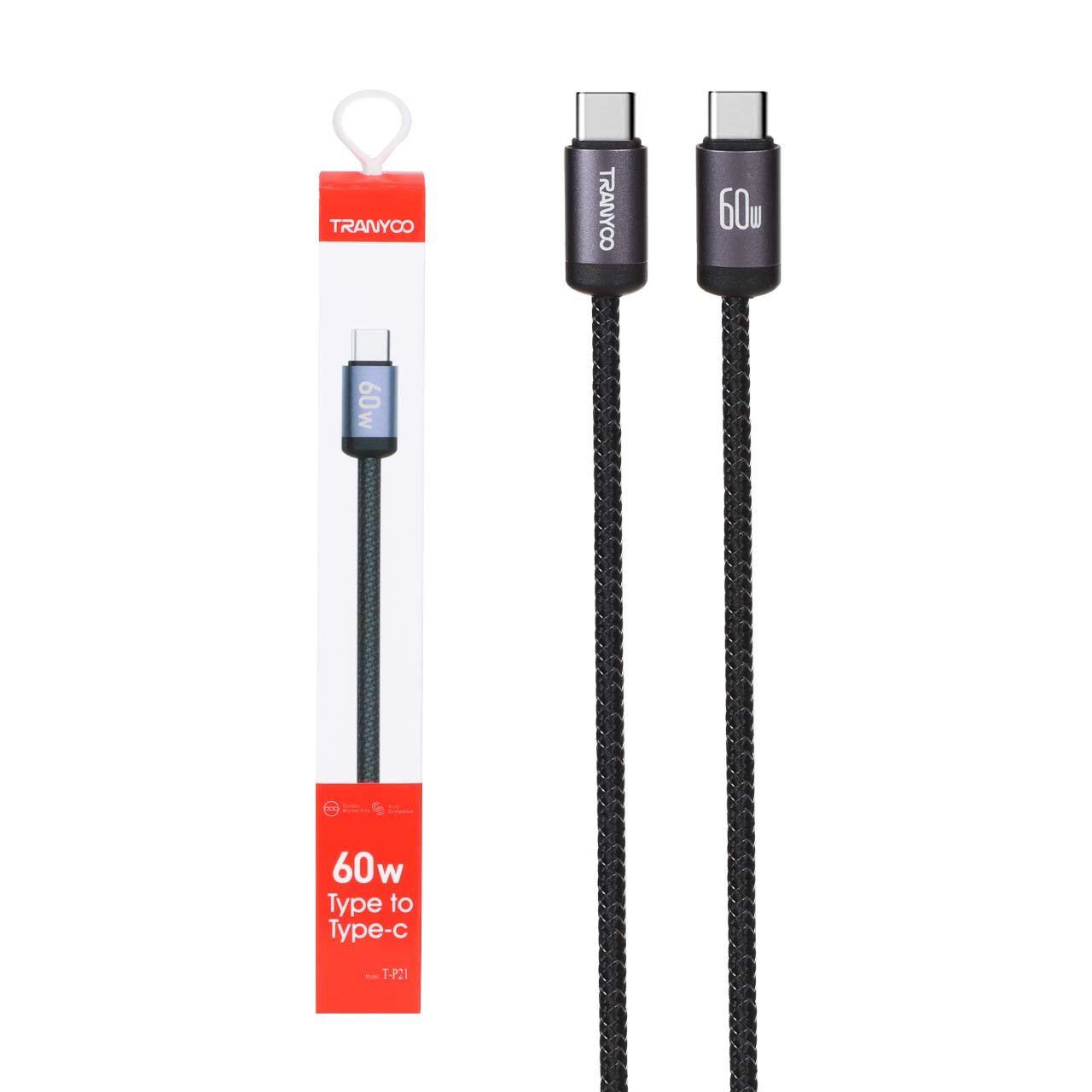 Tranyoo T-P21 60W Type-C to Type-C Fast Charging Cable G \ 6970791127740 - Image 2