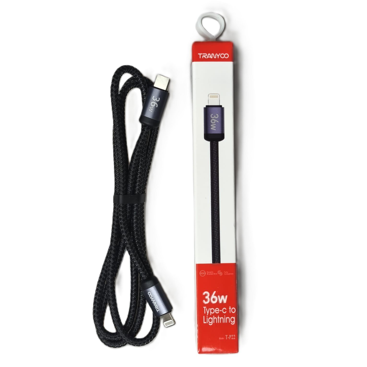 Tranyoo Type-C to Lightning Charging Cable, model T-P22. Supports 36W charging G \ 6970791129065 - Image 1