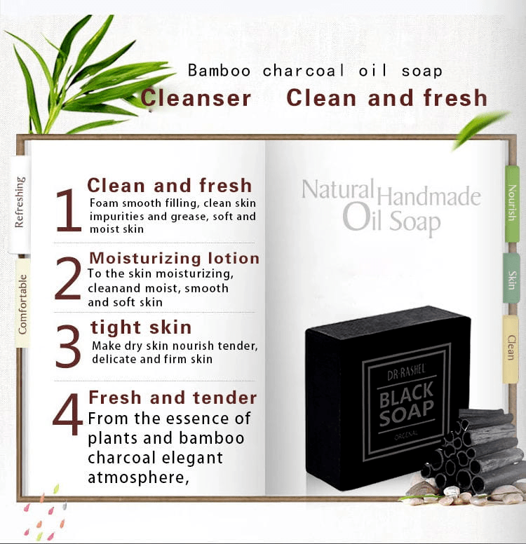Dr. Rashel Black Soap 100g Deep Cleansing & Whitening with Collagen and Charcoal - E42 \ 6971764151021 - Image 9