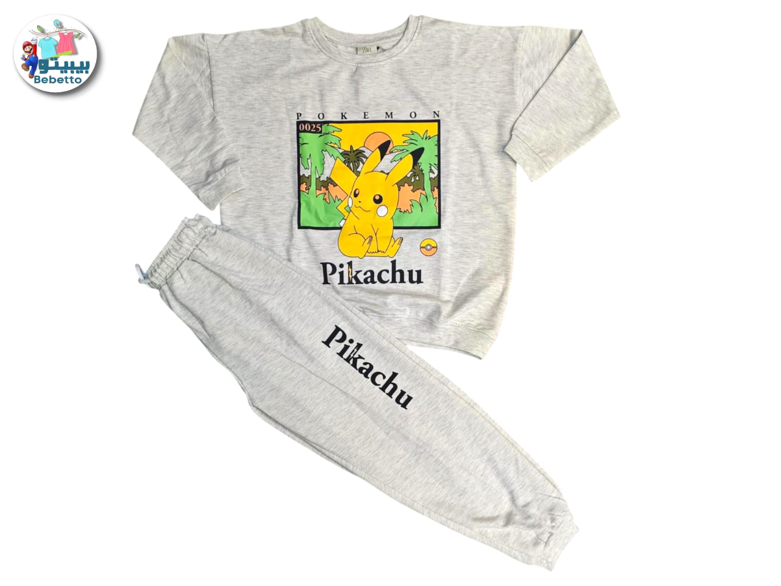  Bebetto Pokemon Pikachu t-shirt and joggers set in grey 1650F \ F1132765 - Image 1
