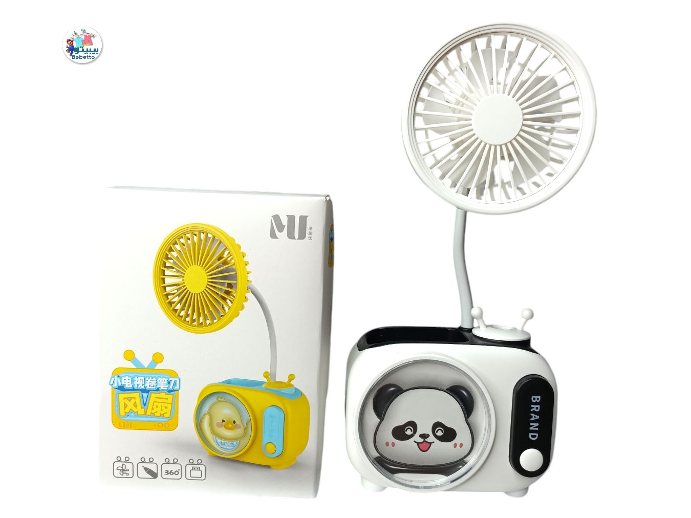 Desk fan multi-use single speed rechargeable Panda -A12 \ 6974995500170 - صورة 1