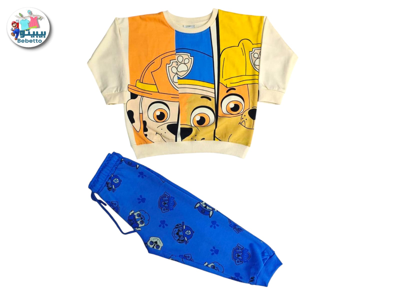 LC Waikiki Crew Neck Long Sleeve Paw Patrol Printed Cotton Baby Boy Sweatshirt And Pants 2 Pack Set. 1700D \ F1132706 - Image 1