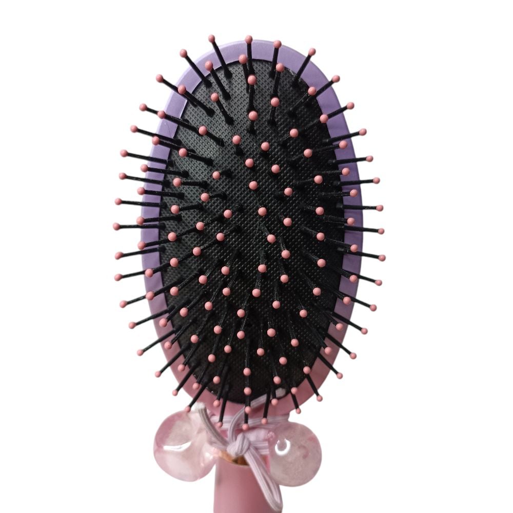 Frosted color bling bling massage comb Light Pink Round Hair Brush F32 \ E709386 - صورة 2