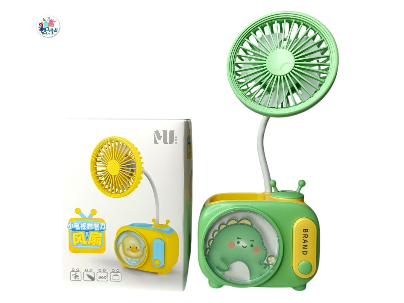 Desk fan multi-use single speed rechargeable Dinosaur -A12 \ 6974995500170 - Image 1