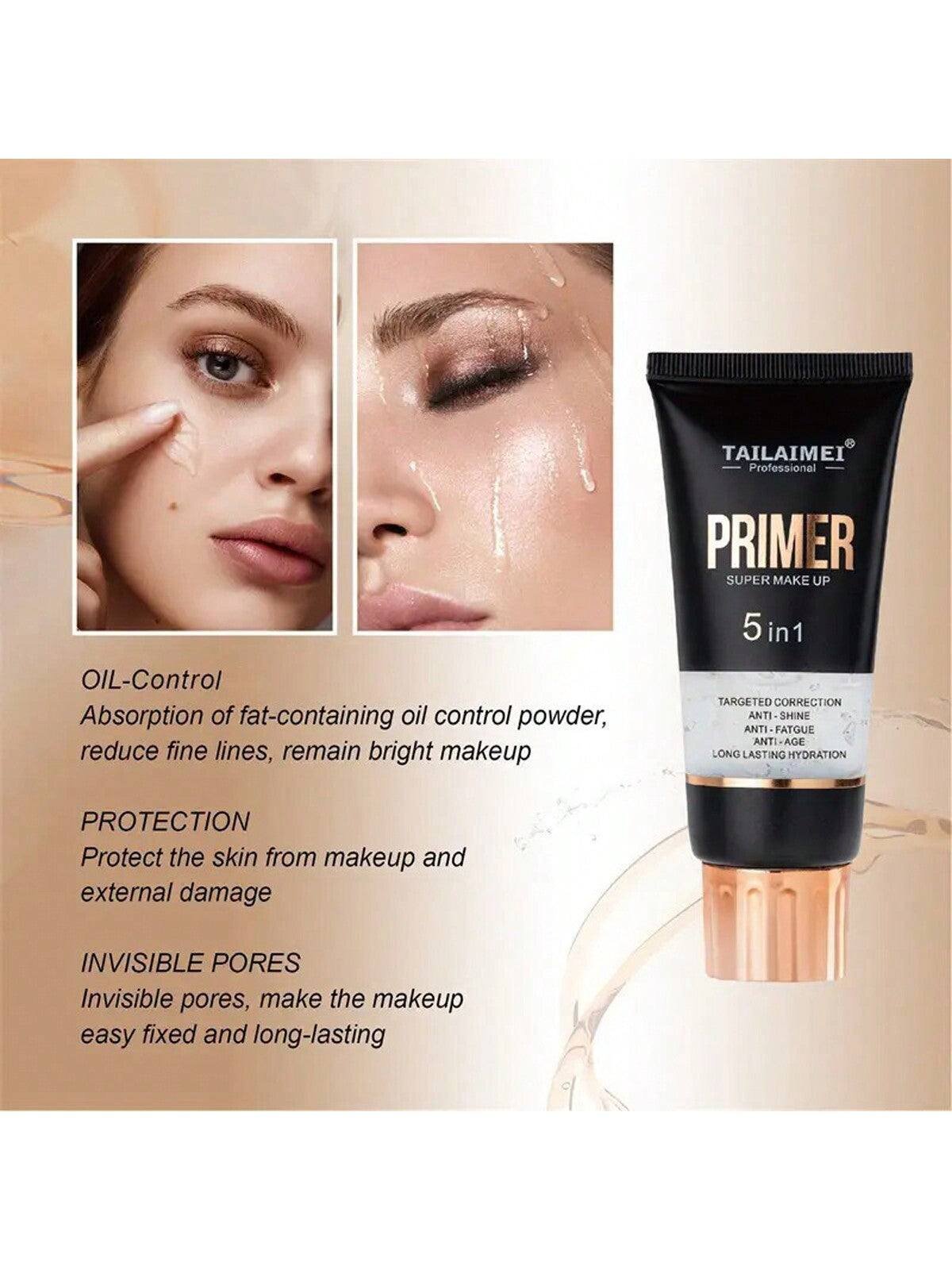 Tailaimei 5 In 1 Poreless Primer Super Make Up Oil Control Smooth Long Lasting Protect Skin Face Base Foundation Makeup Primer F42 \ 6905624122289 - Image 6