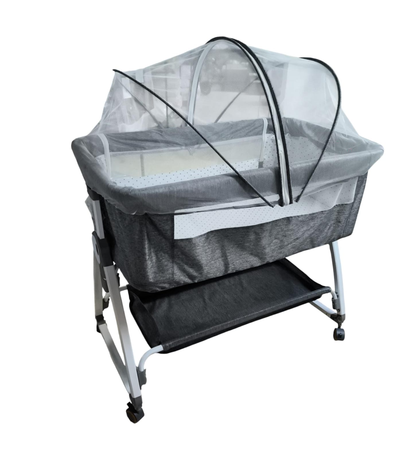 Premium Baby Crib Baby Cot Manual Swing With Adjustable Height Y16 \ G0119595 - Image 1