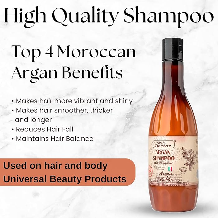 Moroccan Argan Oil Shampoo - Cold-Pressed Argan Oil to Help Moisturize, Soften & Strengthen Hair for Damaged & Dry Frizzy Hair - Anti Hair Loss - Extra hydrating 500ml B41 \ 8052742452182 - صورة 5