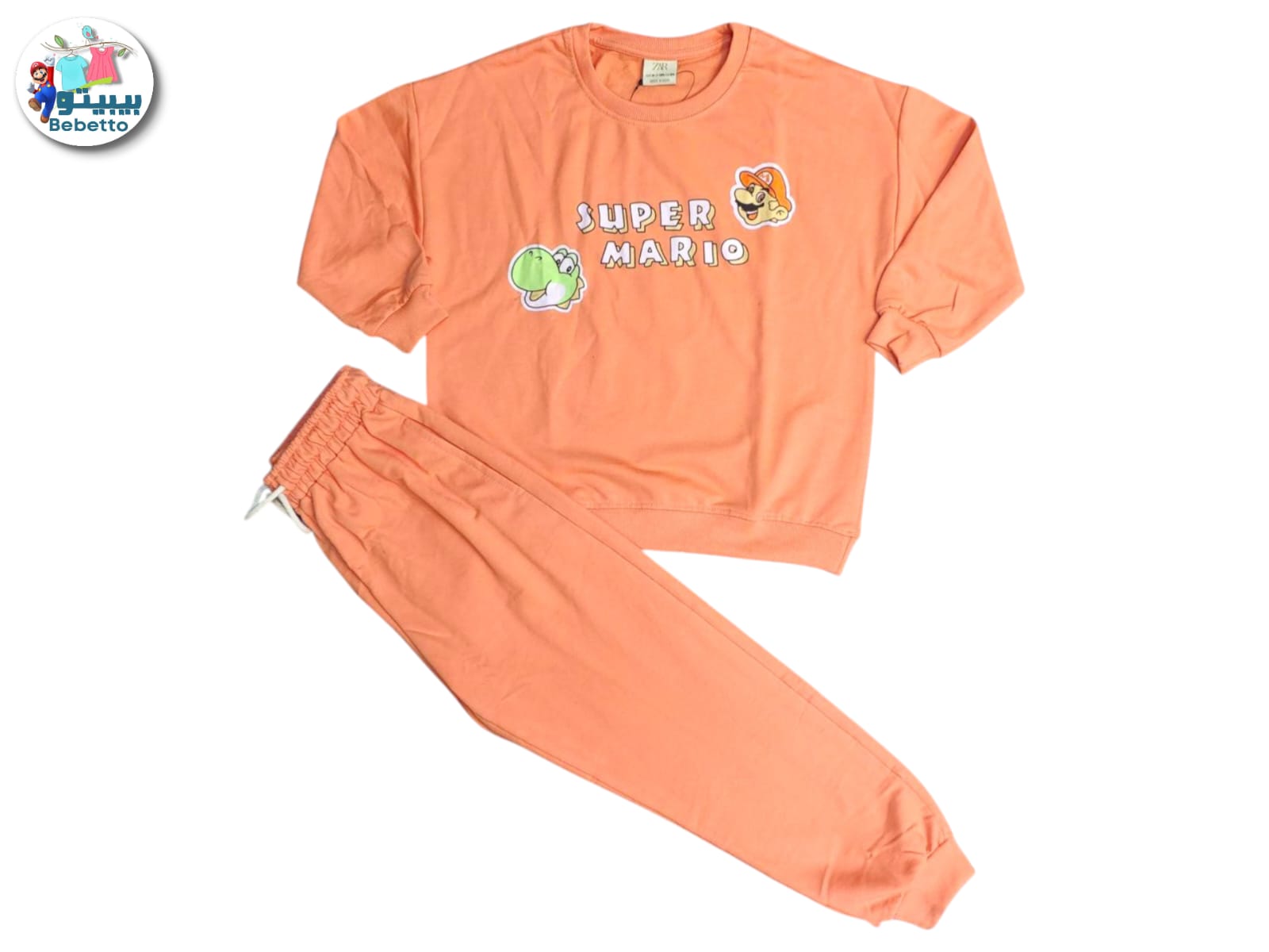 Bebetto Super Mario boy's 2-piece fleece long-sleeved shirt and pants set 1650F \ F1132749 - Image 1