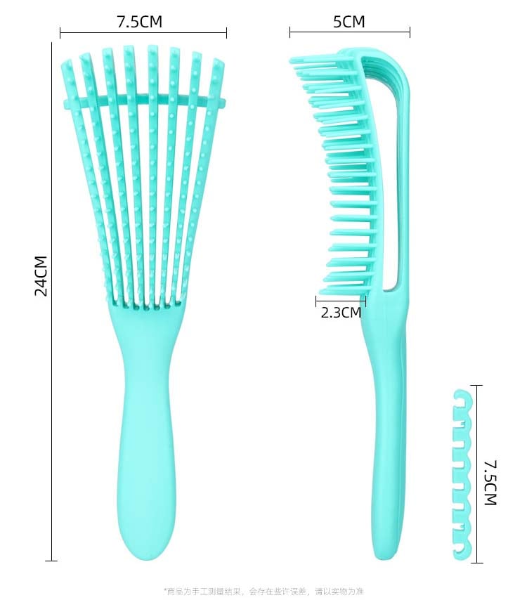 Natural Hair Detangler Brush 8 Rows Vent Detangling Brush For African America 3a To 4c Kinky Wavy Curly Coily Wet Dry Hair -F32 \ D010696 - Image 4
