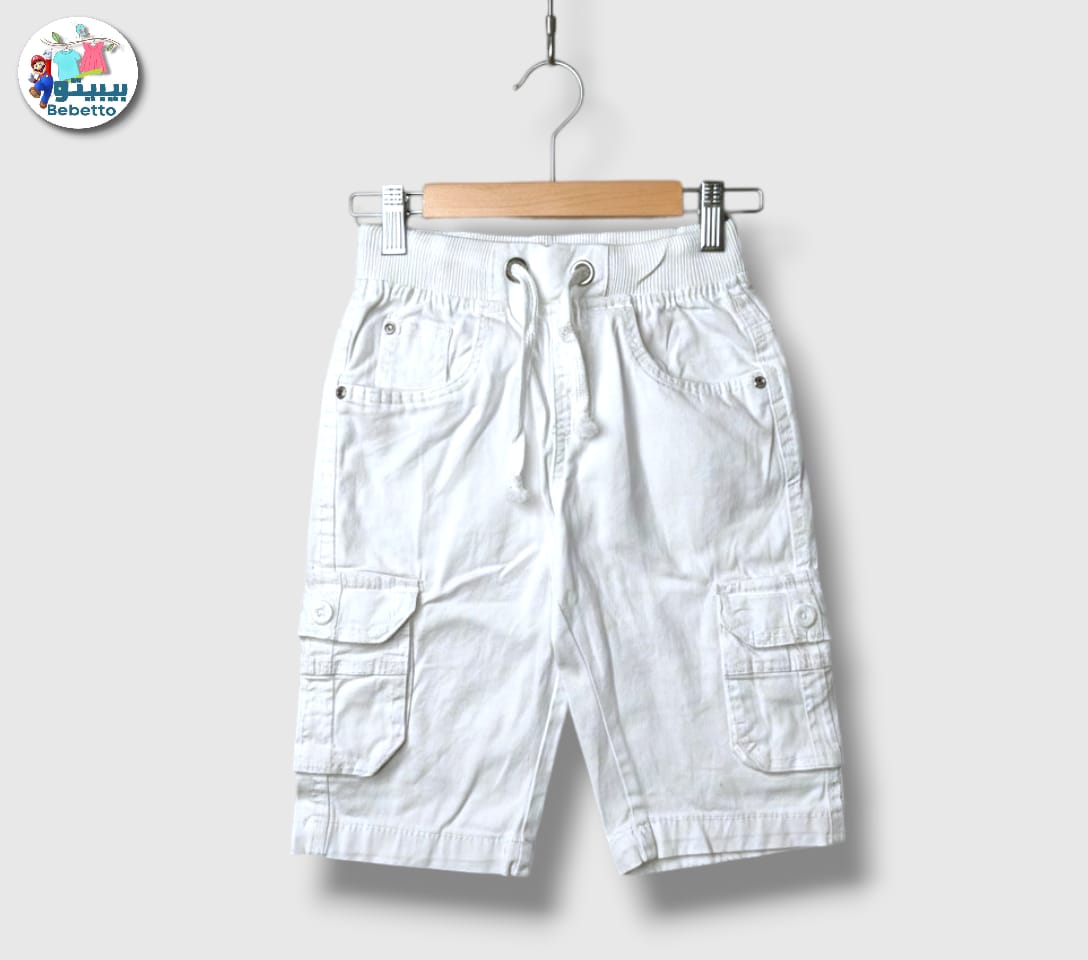 white cargo shorts for boys 550B \ G218920 - Image 1