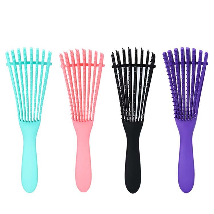Natural Hair Detangler Brush 8 Rows Vent Detangling Brush For African America 3a To 4c Kinky Wavy Curly Coily Wet Dry Hair -F32 \ D010696 - Image 3