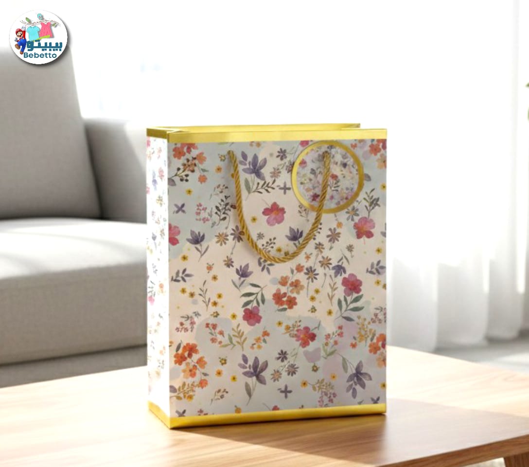 Floral print suitable gift bag small size Z33 \ 6956629322181 - Image 1