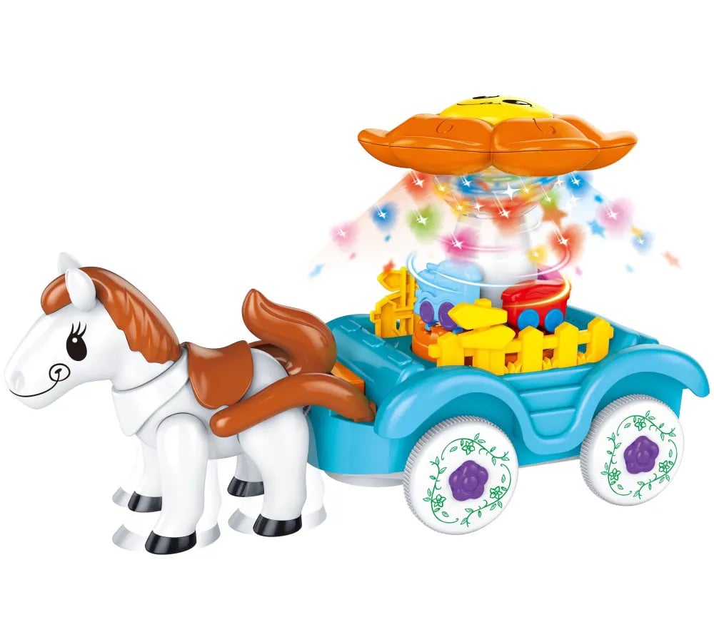 Electric Sunflower Carriage Turning Battery Operated Carriage Toy with Light and Music -F11 \ F051675 - Image 3