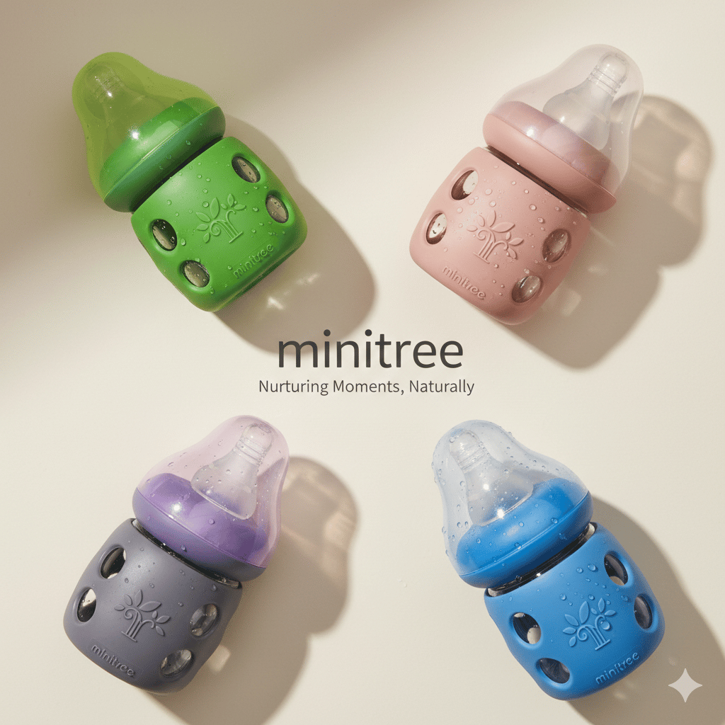 Minitree Baby Glass Feeding Bottle F33 \ 6970335162220 - Image 1