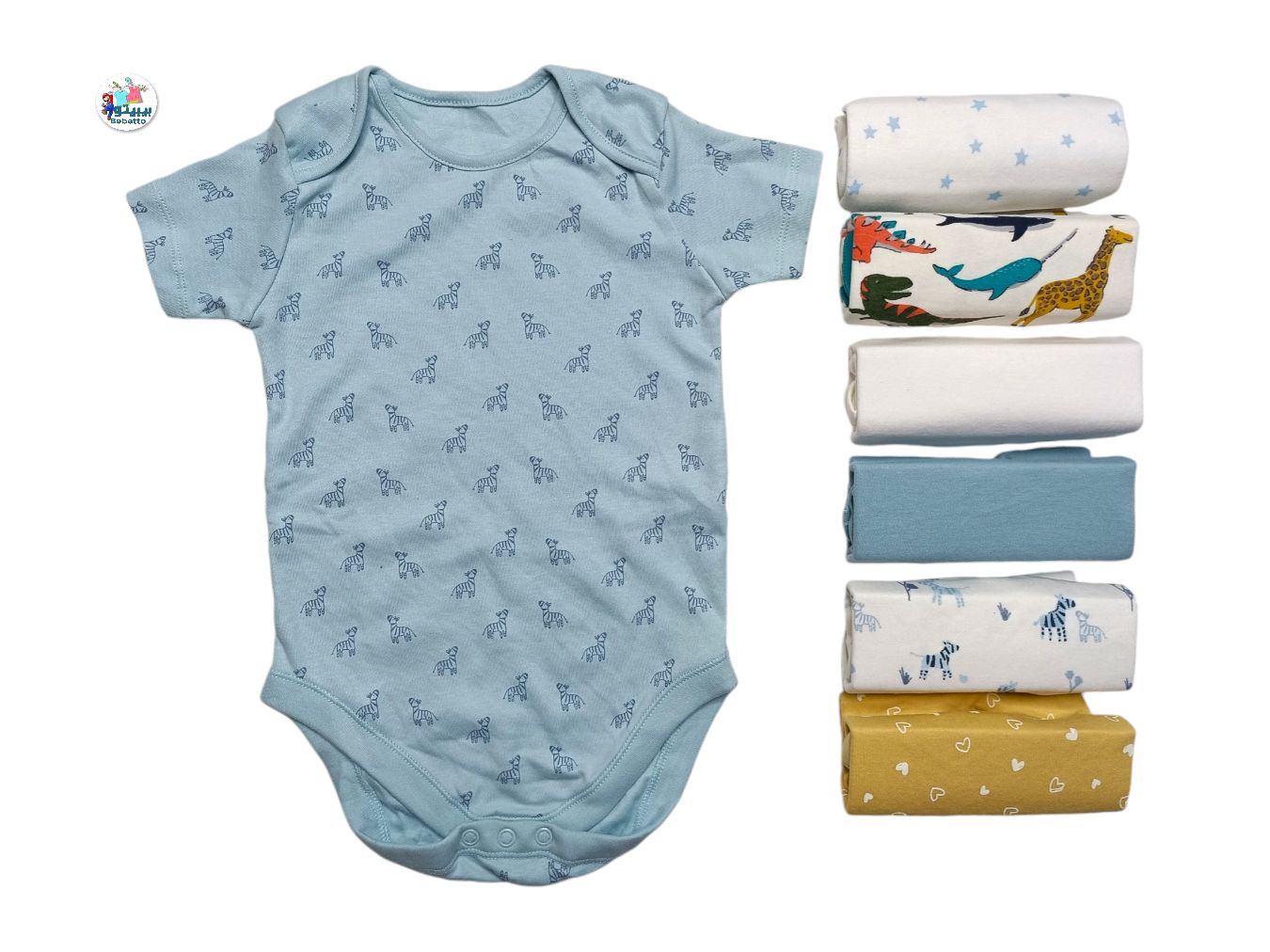  7PCS ROMPER SHORT SLEEVE BODYSUITS FOR BOY BABY 450B \ D935147 - Image 5