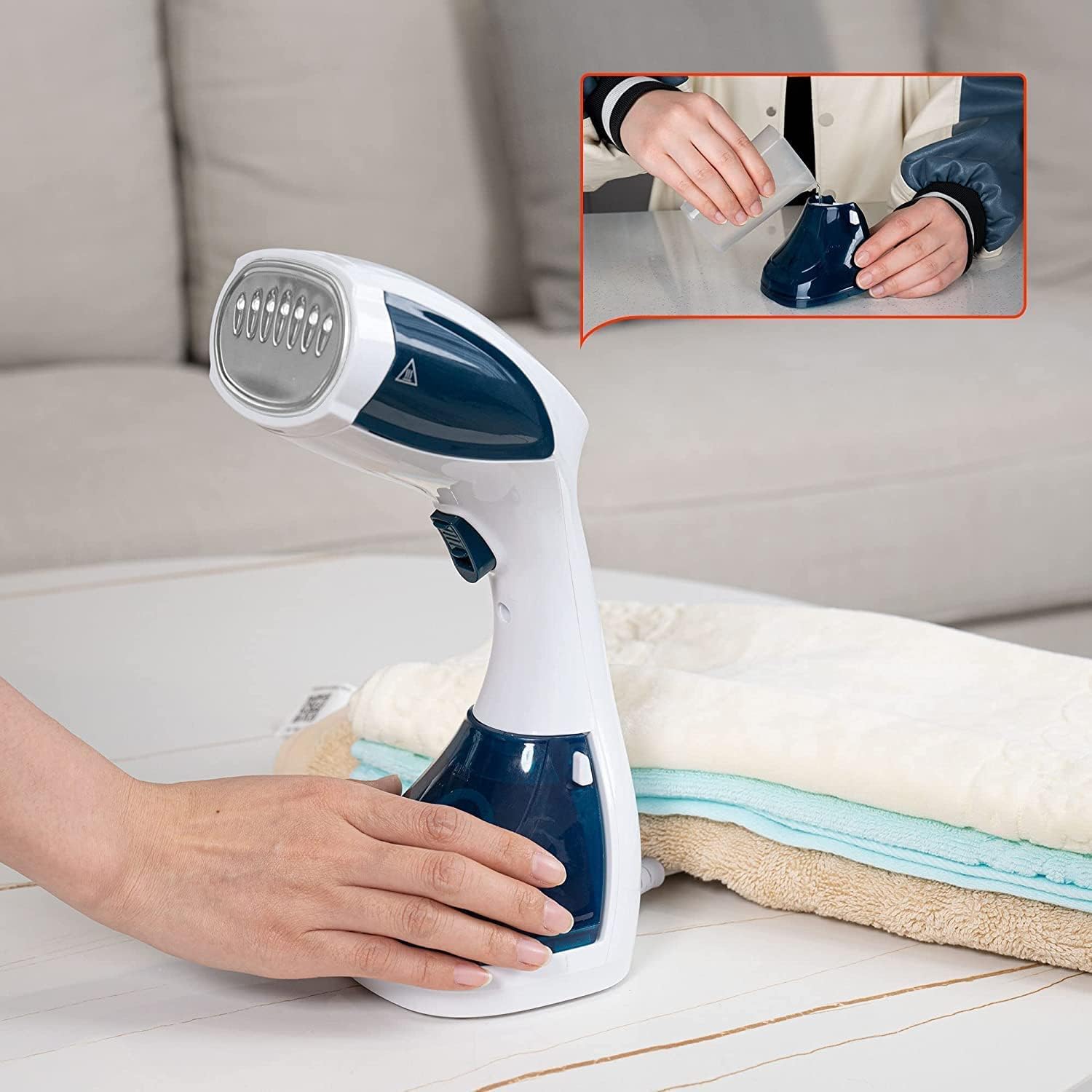 Portable Garment Steamer iron 200ml 25sec Steamer 12 min cinsistent steam Anti Calc System, Fabric Lint Remover and Universal Bottle Adaptor For Wrinkle Free & Santized Garment J41 \ E774366 - Image 8