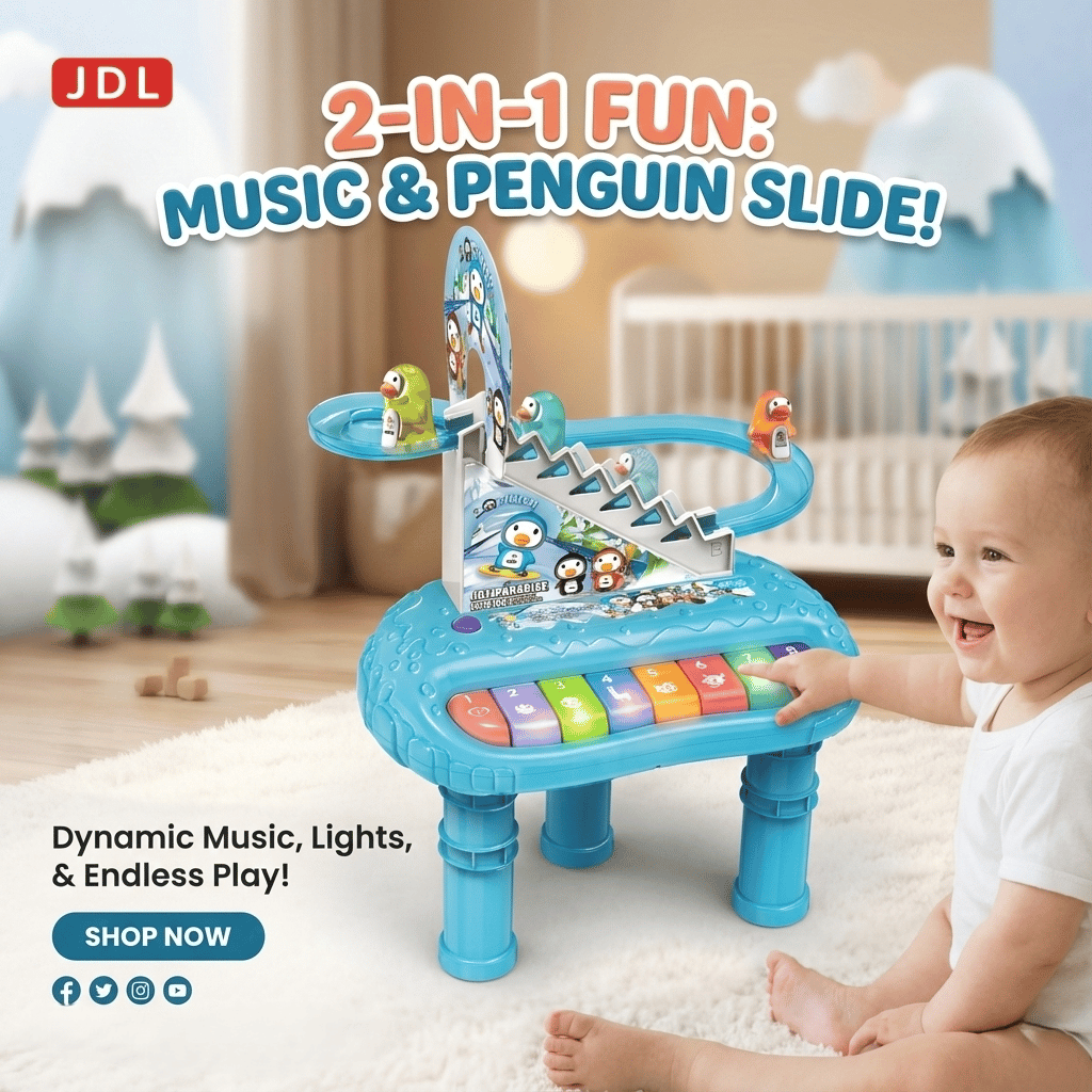 Ice Penguin 2-in-1 Slide Piano toy F14 \ G012709 - Image 1
