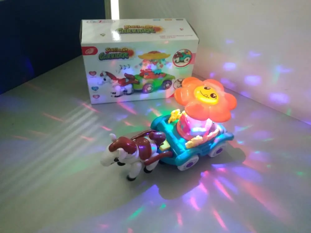 Electric Sunflower Carriage Turning Battery Operated Carriage Toy with Light and Music -F11 \ F051675 - Image 6
