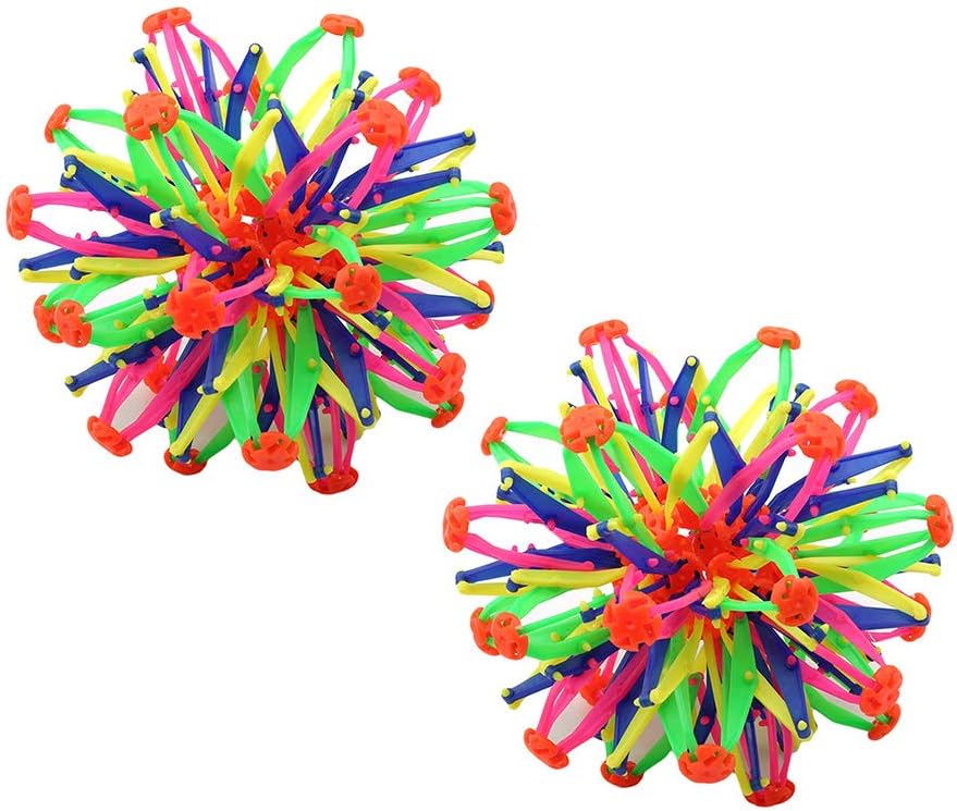 Amasawa 2 pieces Expand Ball,Coloured Plastic Expanding Magic Ball,Mini Rings Sphere,Magic Ball, Scalable Variable Magic Flower Ball for Kids and Parents F36 \  E306747 - Image 2