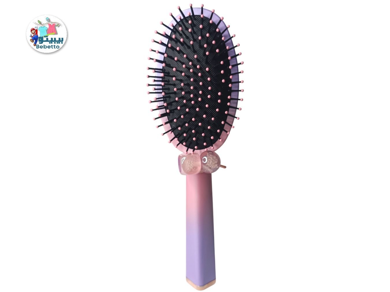 Frosted color bling bling massage comb Light Pink Round Hair Brush F32 \ E709386 - صورة 4