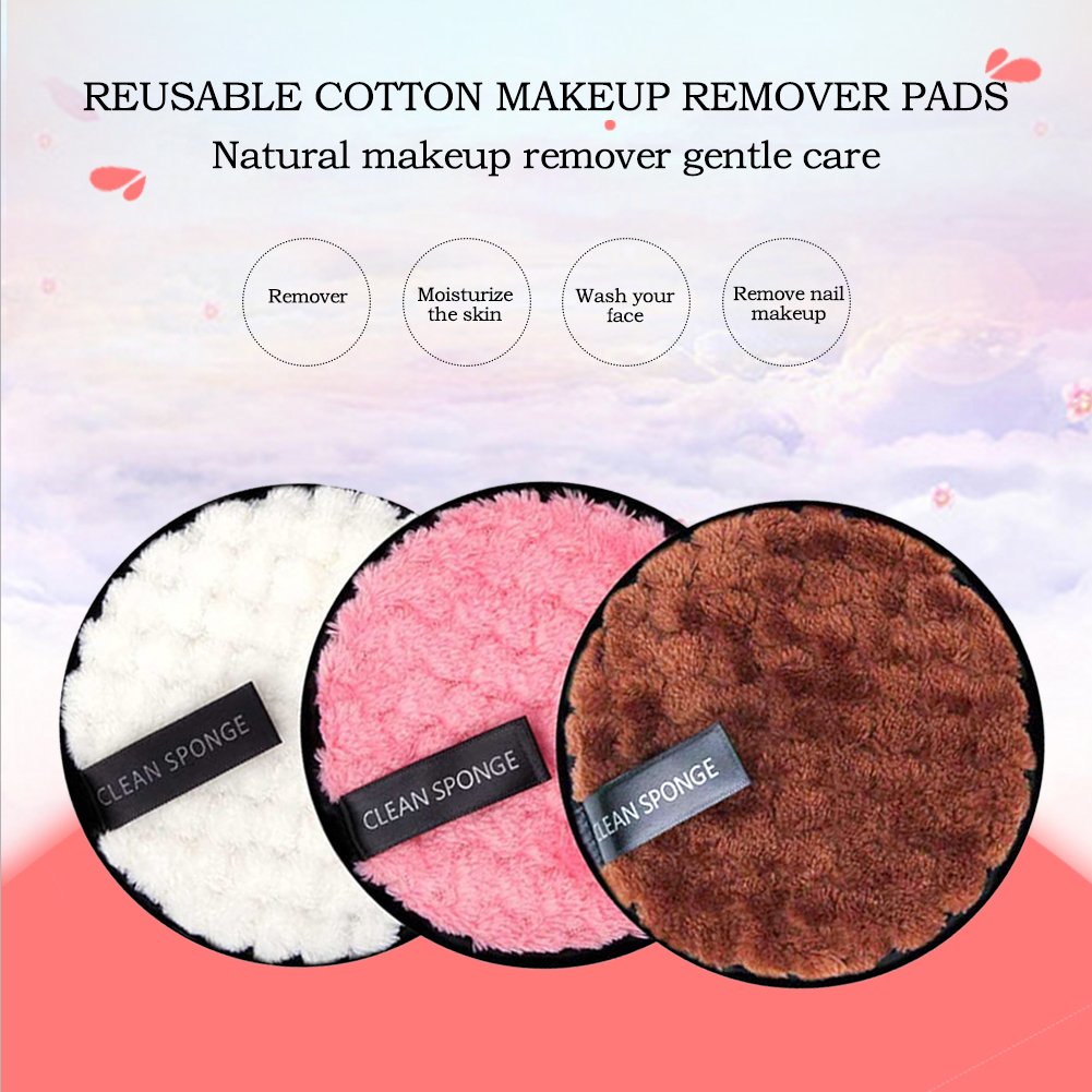 Makeup Remover Pads Microfiber Reusable Face Towel Make-up Wipes Cloth Washable Cotton Pads Skin Care Cleansing Puff 2pcs D32\ 6926641032566 - صورة 3