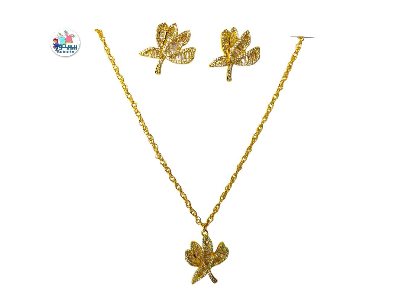 Gold Color Jewelry Sets Cute Necklace Earrings for girls & woman -C25 \ D939204 - صورة 1