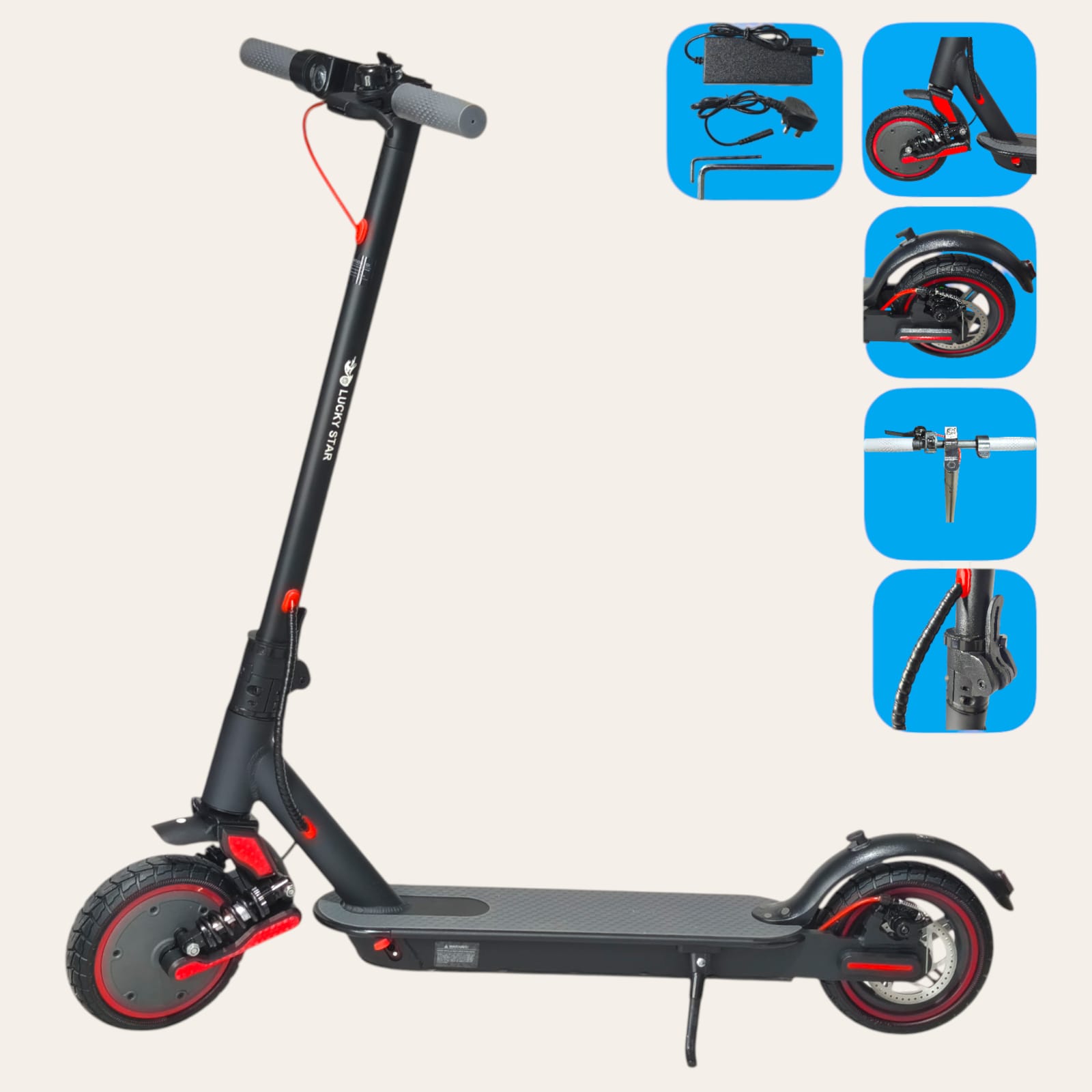 Lucky Star brand foldable electric scooter, likely similar to models featuring an 8.5-inch wheel siz Y20\ G2525140 - Image 1