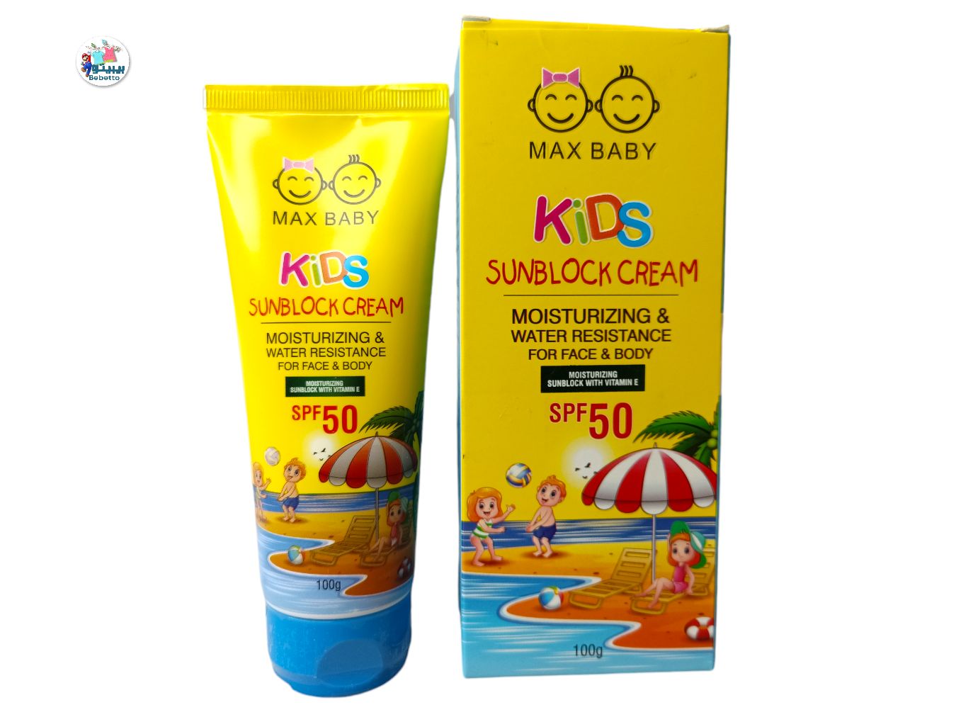 MAX BABY KIDS SUNBLOCK CREAM MOISTURIZING & WATER RESISTANCE FOR FACE & BODY SPF50 -B42 \ 8906012846136 - Image 2