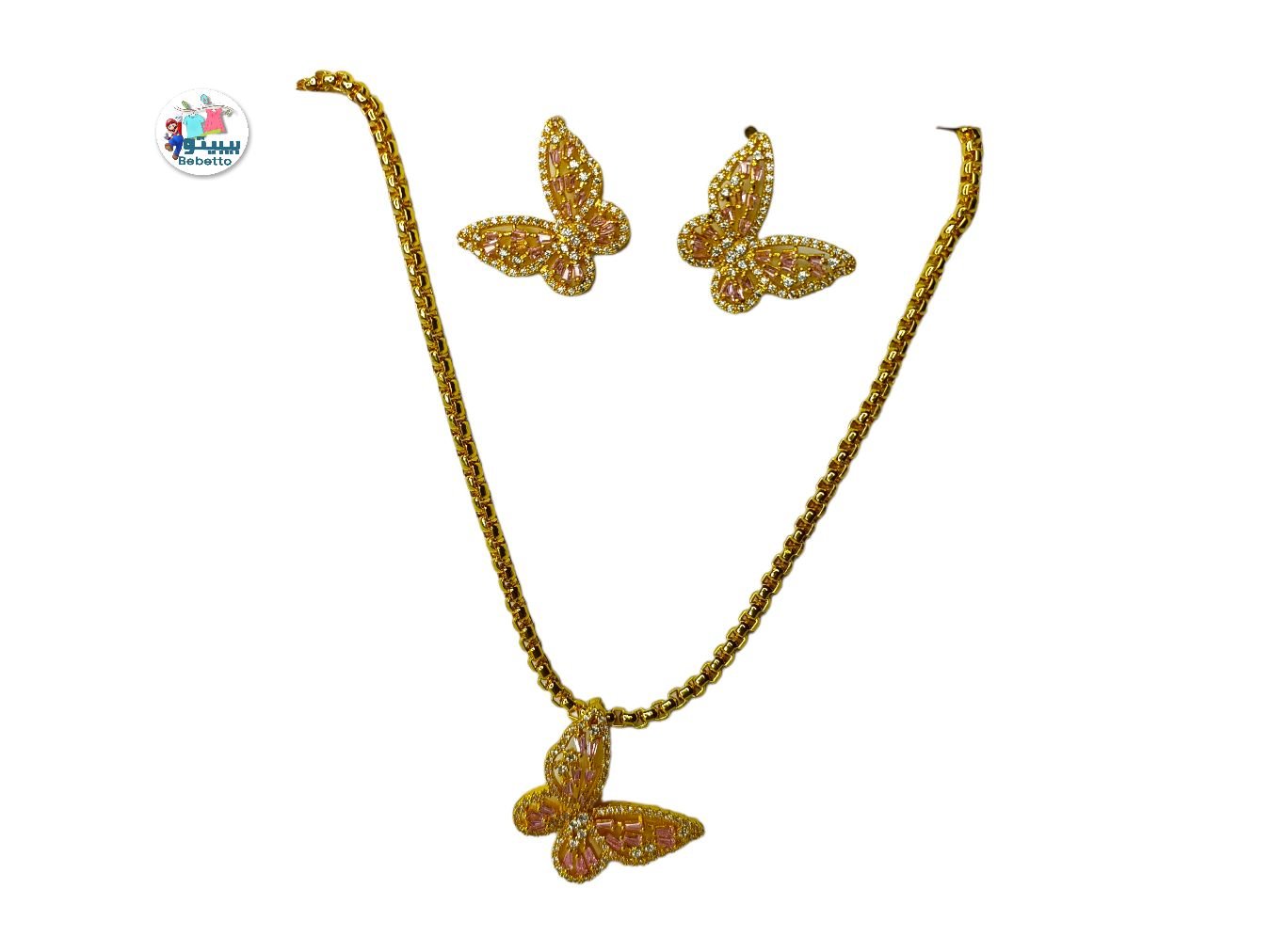 Gold Color Jewelry Sets Cute Necklace Earrings for girls & woman -C25 \ D939204 - Image 1