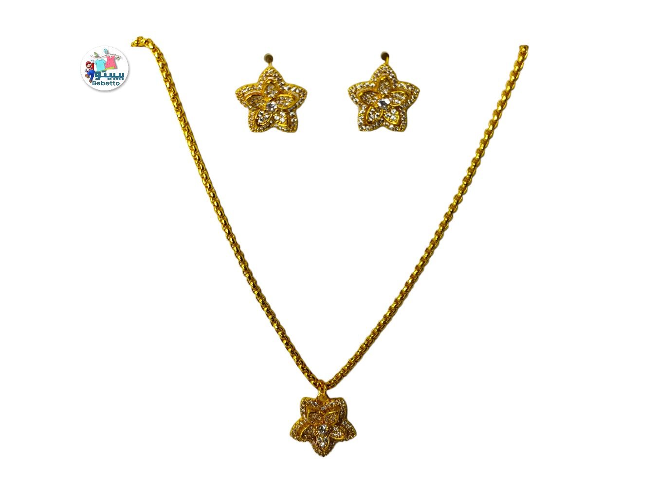 Gold Color Jewelry Sets Cute Necklace Earrings for girls & woman -C25 \ D939204 - Image 1
