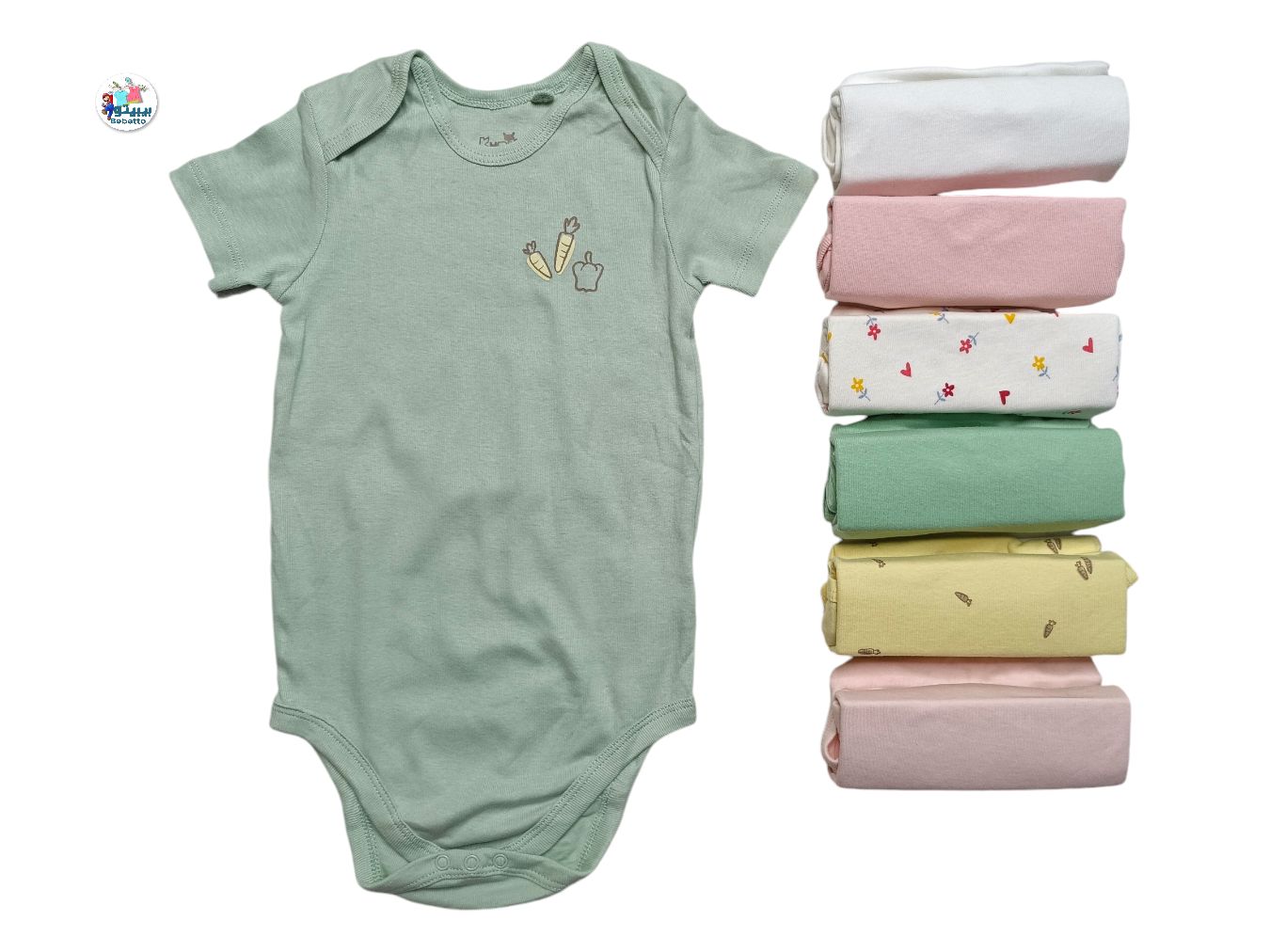  7PCS ROMPER SHORT SLEEVE BODYSUITS FOR BOY BABY 450B \ D935147 - Image 2