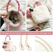 Cute Cherry Plush Handbag, Autumn Winter Mini Bucket Bag, Women's Chain Fluffy Crossbody Bag -Z34 \ D817134 - Image 2