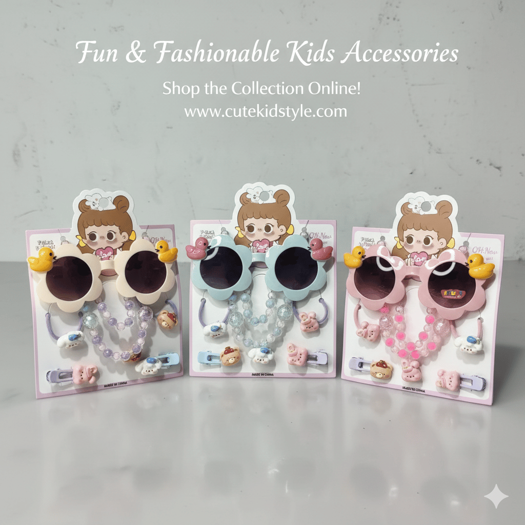 Cute Sunglasses with Hair Clips Set F28 \ G021047 - صورة 1