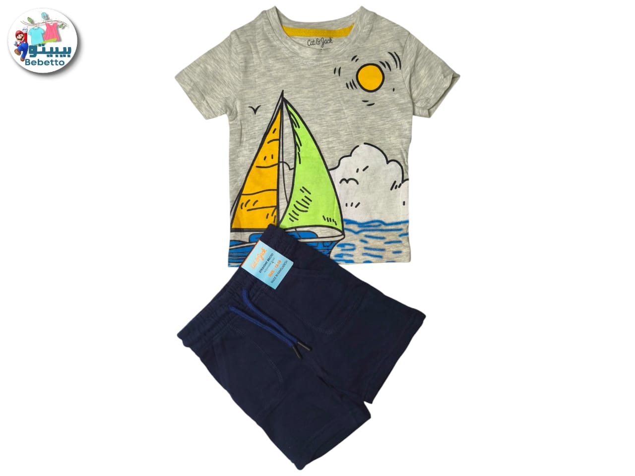 Two-piece outfit set (t-shirt and shorts) 100D \ F1114665 - Image 1